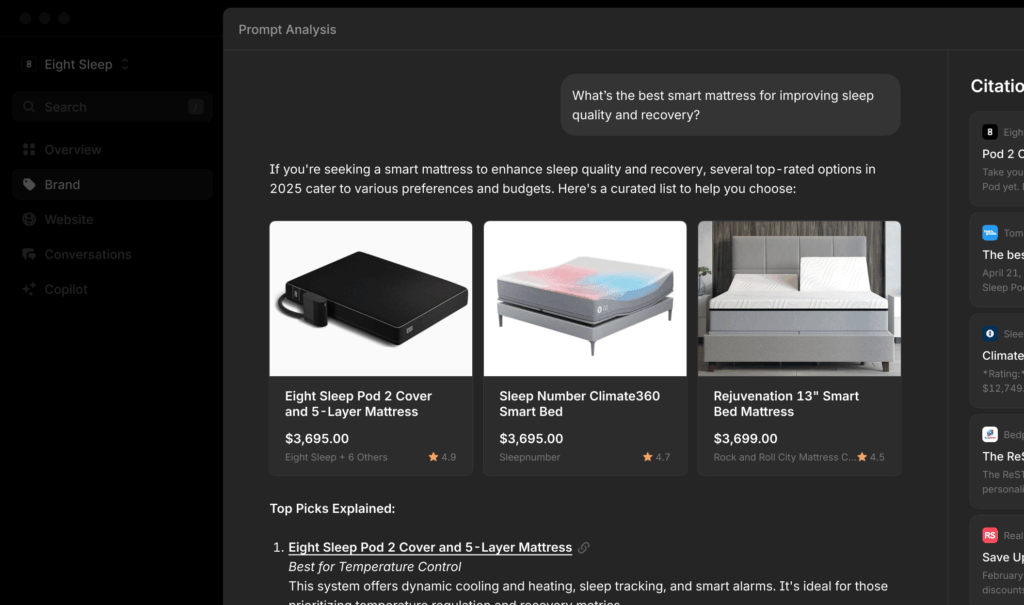 ChatGPTのショッピング機能の例